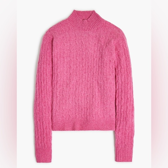 NEW / j.crew factory Cable-knit mockneck sweater in extra-soft yarn - Picture 2 of 10